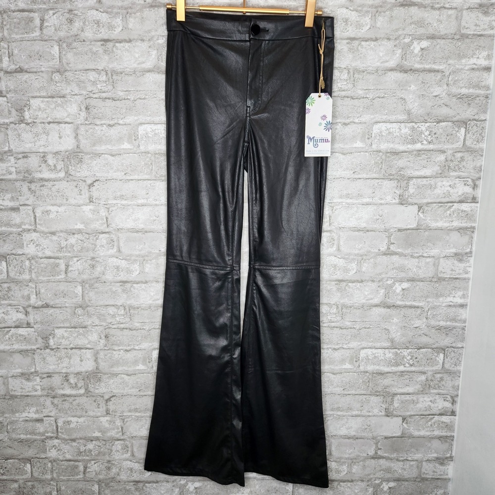 Show Me Your Mumu Flare Pants Faux Leather Retro Edgy XS